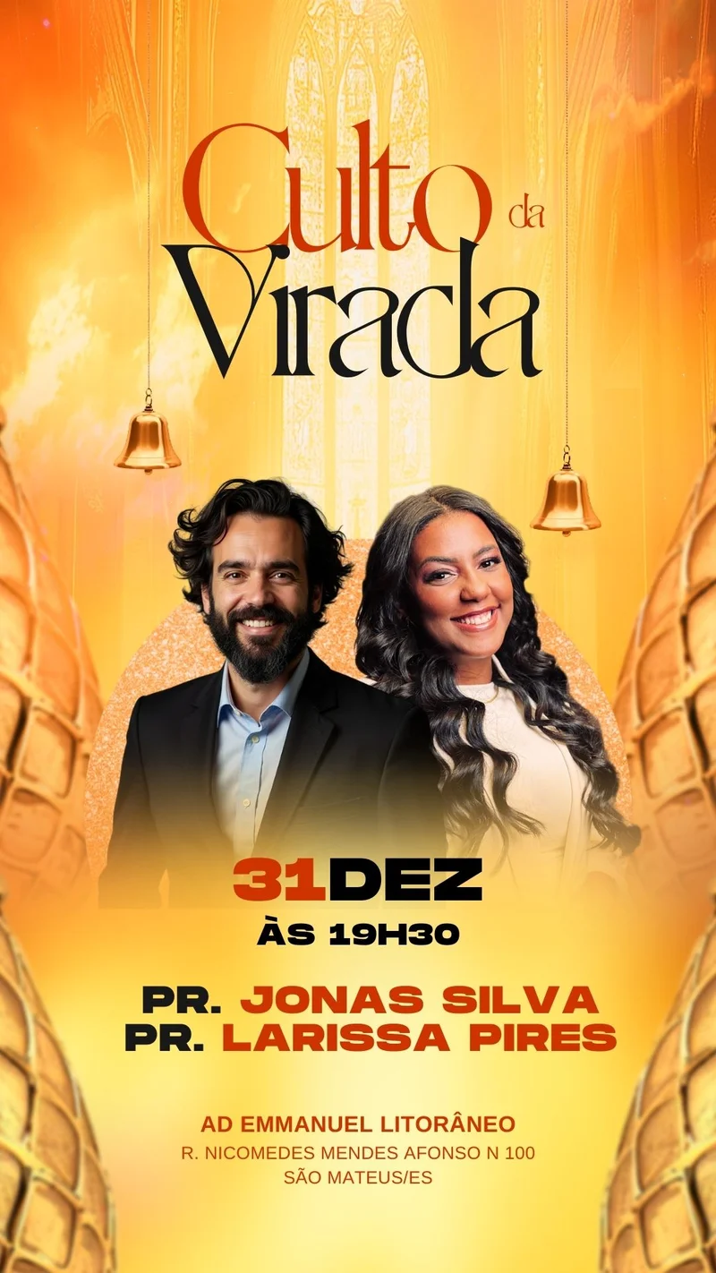 Culto da Virada 2026 | Culto da Virada | Arte para Igreja Editável no Canva | Story