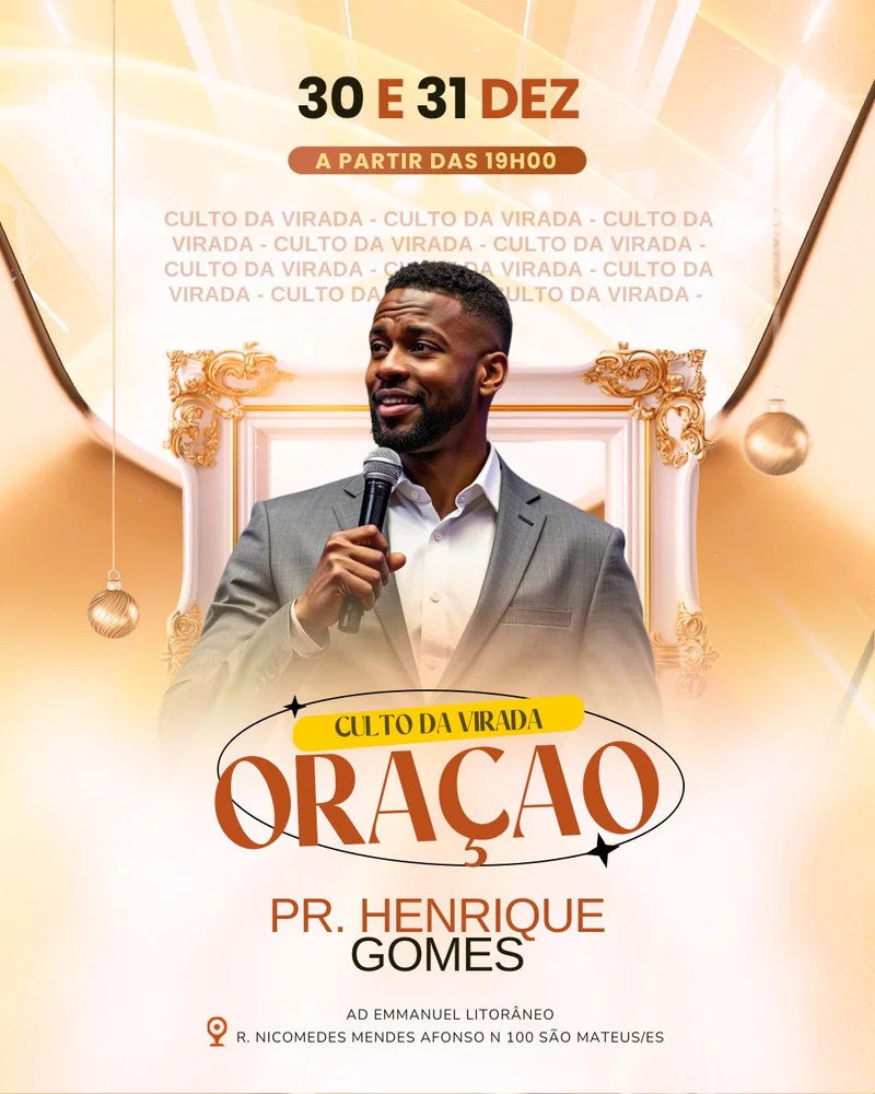 Culto da Virada: Comece 2026 em Oração e na Presença Divina! | Culto da Virada | Arte para Igreja Editável no Canva | Cartaz Culto da Virada: Comece 2026 em Oração e na Presença Divina! | Culto da Virada | Arte para Igreja Editável no Canva | Cartaz