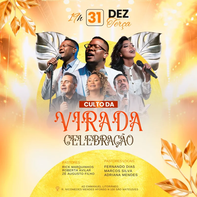 Culto da Virada HOJE: Comece 2026 na Presença de Deus! | Culto da Virada | Arte para Igreja Editável no Canva | Feed Culto da Virada HOJE: Comece 2026 na Presença de Deus! | Culto da Virada | Arte para Igreja Editável no Canva | Feed