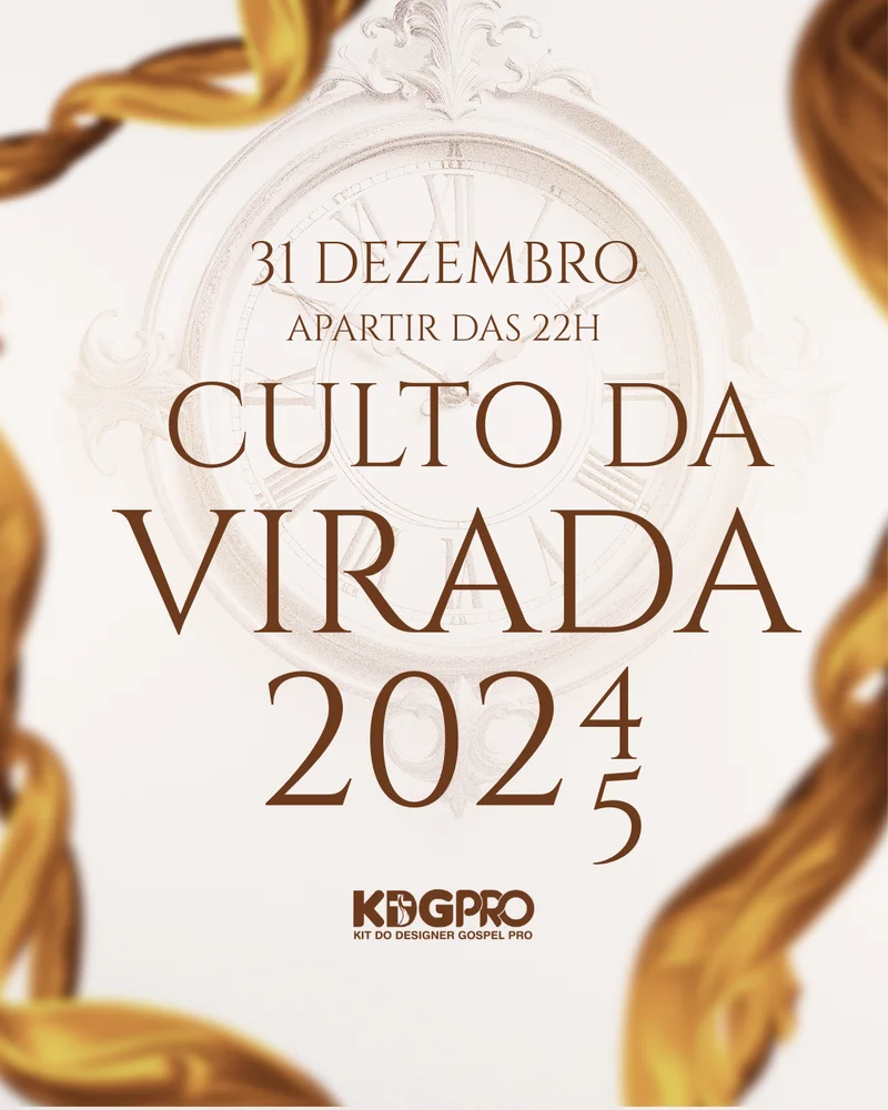 Culto da Virada I Fim de Ano | Culto da Virada | Arte para Igreja Editável no Canva | Cartaz