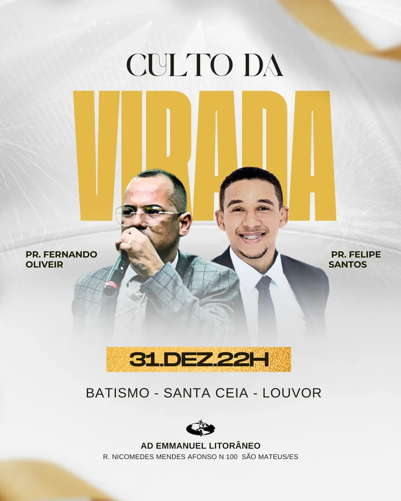Culto da Virada I Culto de Fim de Ano | Culto da Virada | Arte para Igreja Editável no Canva | Cartaz Culto da Virada I Culto de Fim de Ano | Culto da Virada | Arte para Igreja Editável no Canva | Cartaz