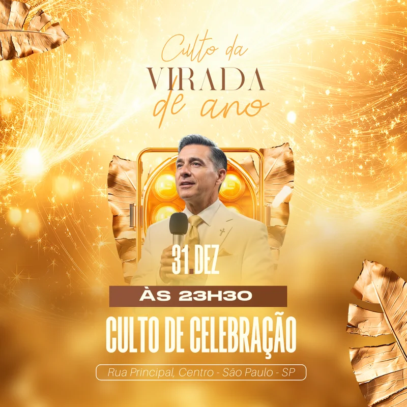 Culto da Virada I Culto de Celebração | Culto da Virada | Arte para Igreja Editável no Canva | Feed Culto da Virada I Culto de Celebração | Culto da Virada | Arte para Igreja Editável no Canva | Feed