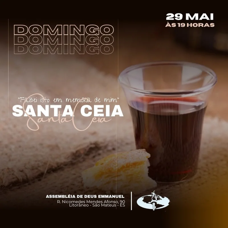 Culto Santa Ceia "Fazei isto em memória de mim" | Culto de Ceia | Arte para Igreja Editável no Canva | Feed Culto Santa Ceia "Fazei isto em memória de mim" | Culto de Ceia | Arte para Igreja Editável no Canva | Feed