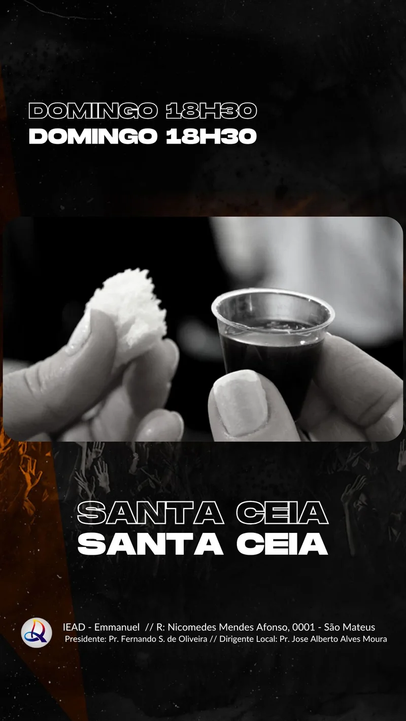 Culto Santa Ceia | Culto de Ceia | Arte para Igreja Editável no Canva | Story Culto Santa Ceia | Culto de Ceia | Arte para Igreja Editável no Canva | Story