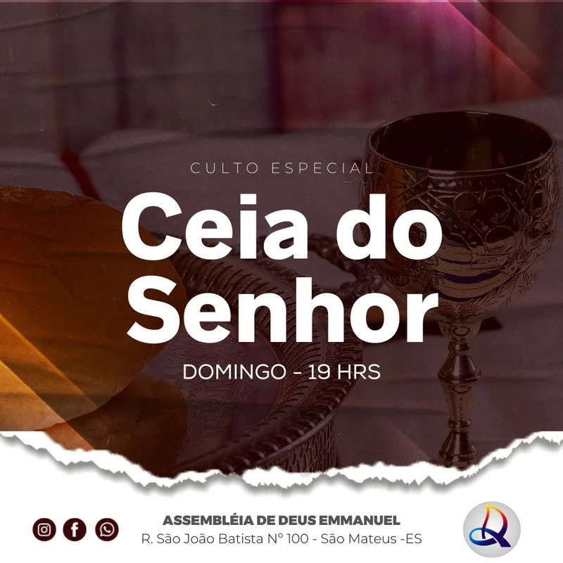 Culto Especial Ceia do Senhor | Culto de Ceia | Arte para Igreja Editável no Canva | Feed Culto Especial Ceia do Senhor | Culto de Ceia | Arte para Igreja Editável no Canva | Feed
