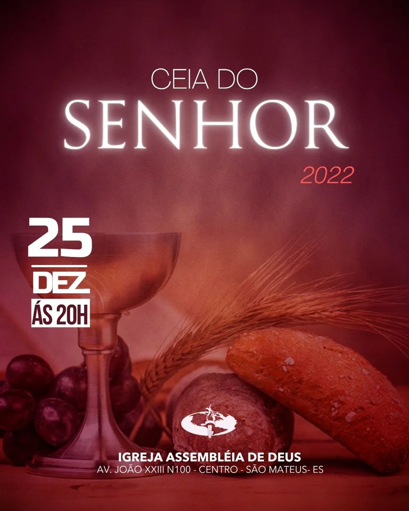 Culto Santa Ceia Domingo | Culto de Ceia | Arte para Igreja Editável no Canva | Cartaz Culto Santa Ceia Domingo | Culto de Ceia | Arte para Igreja Editável no Canva | Cartaz