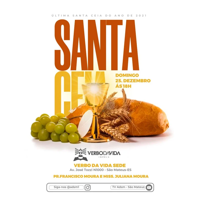 Ultima Santa Ceia do Ano | Culto de Ceia | Arte para Igreja Editável no Canva | Feed Ultima Santa Ceia do Ano | Culto de Ceia | Arte para Igreja Editável no Canva | Feed