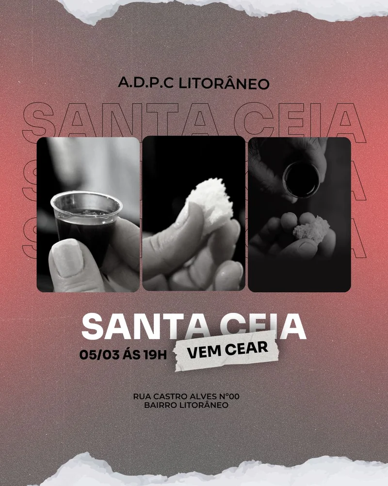 Culto Santa Ceia Vem Cear | Culto de Ceia | Arte para Igreja Editável no Canva | Cartaz Culto Santa Ceia Vem Cear | Culto de Ceia | Arte para Igreja Editável no Canva | Cartaz