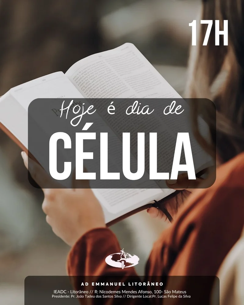 Hoje é Dia de Célula | Culto de Célula | Arte para Igreja Editável no Canva | Cartaz Hoje é Dia de Célula | Culto de Célula | Arte para Igreja Editável no Canva | Cartaz