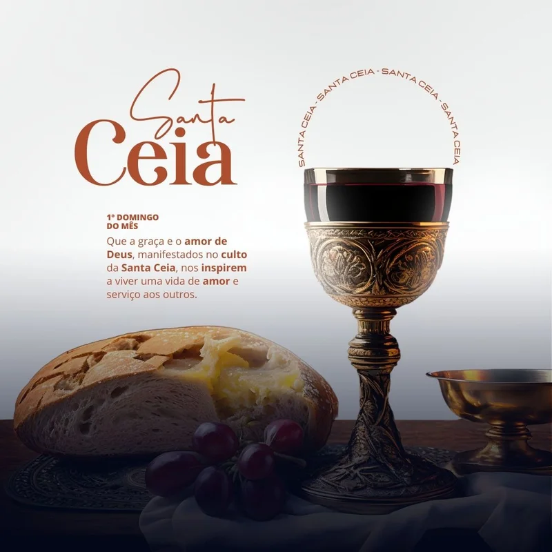 Santa Ceia: Lembre-se do Sacrifício e Renove sua Fé HOJE! | Culto de Ceia | Arte para Igreja Editável no Canva | Feed Santa Ceia: Lembre-se do Sacrifício e Renove sua Fé HOJE! | Culto de Ceia | Arte para Igreja Editável no Canva | Feed