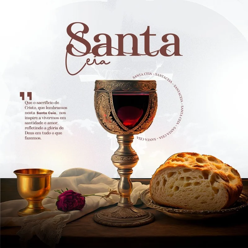 Culto de Santa Ceia | Culto de Ceia | Arte para Igreja Editável no Canva | Feed Culto de Santa Ceia | Culto de Ceia | Arte para Igreja Editável no Canva | Feed