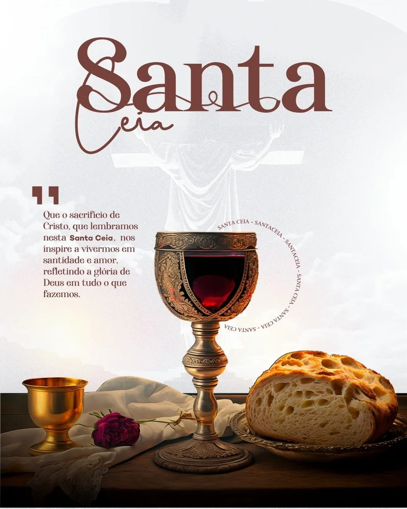 Culto de Santa Ceia | Culto de Ceia | Arte para Igreja Editável no Canva | Cartaz Culto de Santa Ceia | Culto de Ceia | Arte para Igreja Editável no Canva | Cartaz