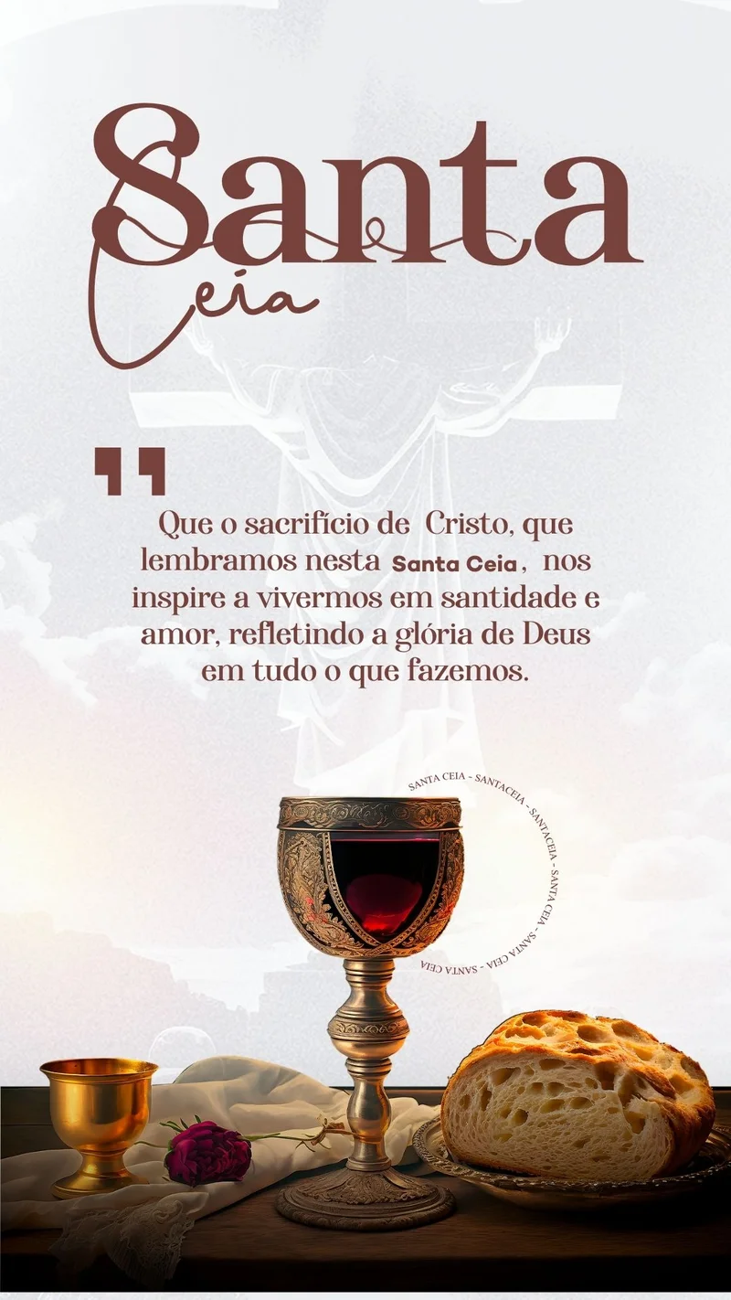 Culto de Santa Ceia | Culto de Ceia | Arte para Igreja Editável no Canva | Story Culto de Santa Ceia | Culto de Ceia | Arte para Igreja Editável no Canva | Story