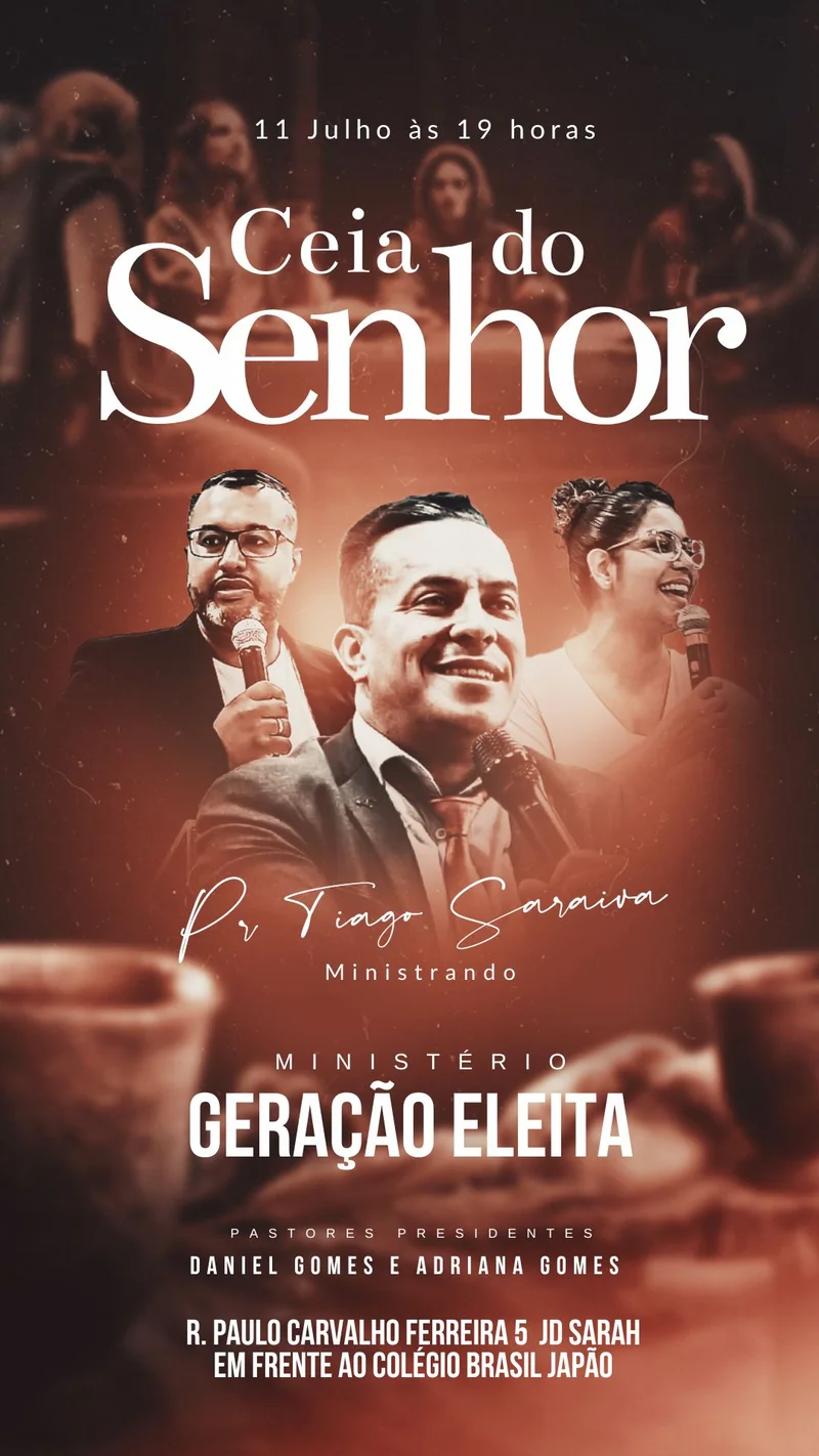 Ceia do Senhor HOJE: Lembre-se do Sacrifício e Fortaleça Sua Fé! | Culto de Ceia | Arte para Igreja Editável no Canva | Story Ceia do Senhor HOJE: Lembre-se do Sacrifício e Fortaleça Sua Fé! | Culto de Ceia | Arte para Igreja Editável no Canva | Story
