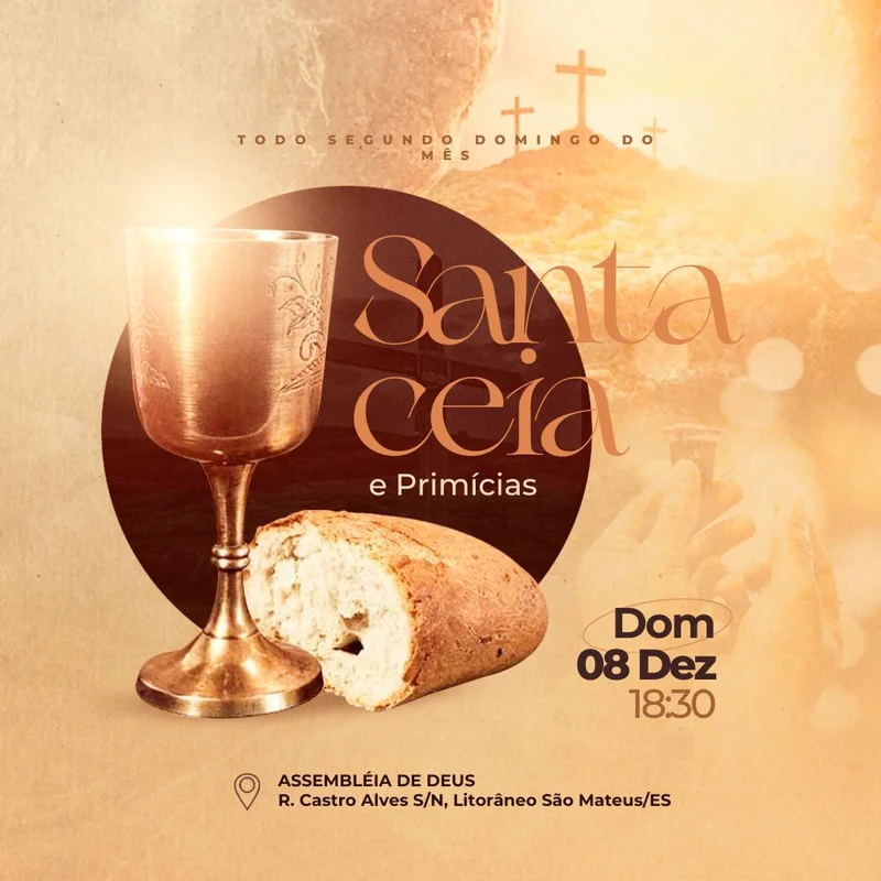 Santa Ceia e Primícias HOJE: Consagre sua Vida e Frutos ao Senhor! | Culto de Ceia | Arte para Igreja Editável no Canva | Feed Santa Ceia e Primícias HOJE: Consagre sua Vida e Frutos ao Senhor! | Culto de Ceia | Arte para Igreja Editável no Canva | Feed