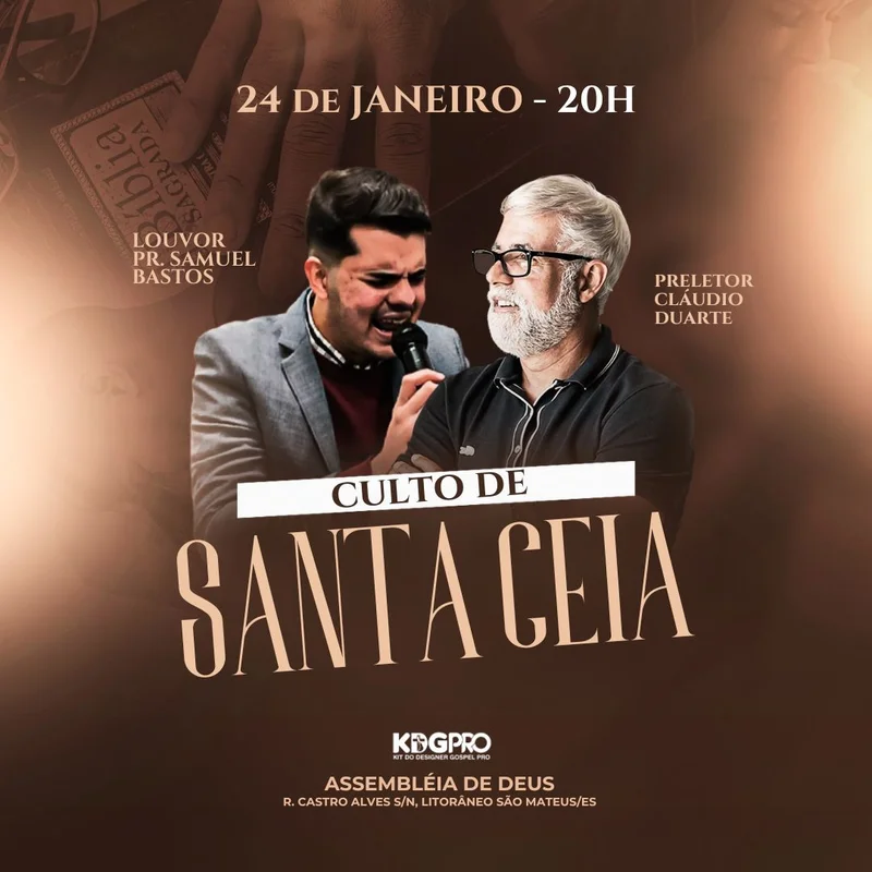 Culto de Santa: Renovação Espiritual e Graça Divina! | Culto de Ceia | Arte para Igreja Editável no Canva | Feed Culto de Santa: Renovação Espiritual e Graça Divina! | Culto de Ceia | Arte para Igreja Editável no Canva | Feed