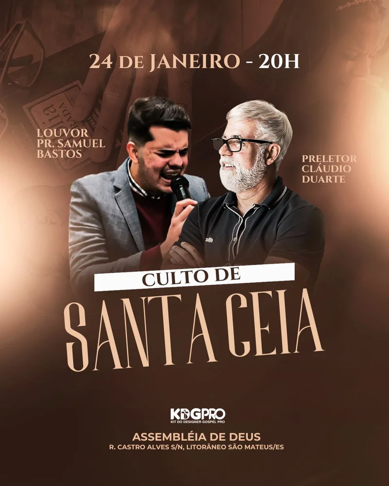 Culto de Santa: Renovação Espiritual e Graça Divina! | Culto de Ceia | Arte para Igreja Editável no Canva | Cartaz Culto de Santa: Renovação Espiritual e Graça Divina! | Culto de Ceia | Arte para Igreja Editável no Canva | Cartaz