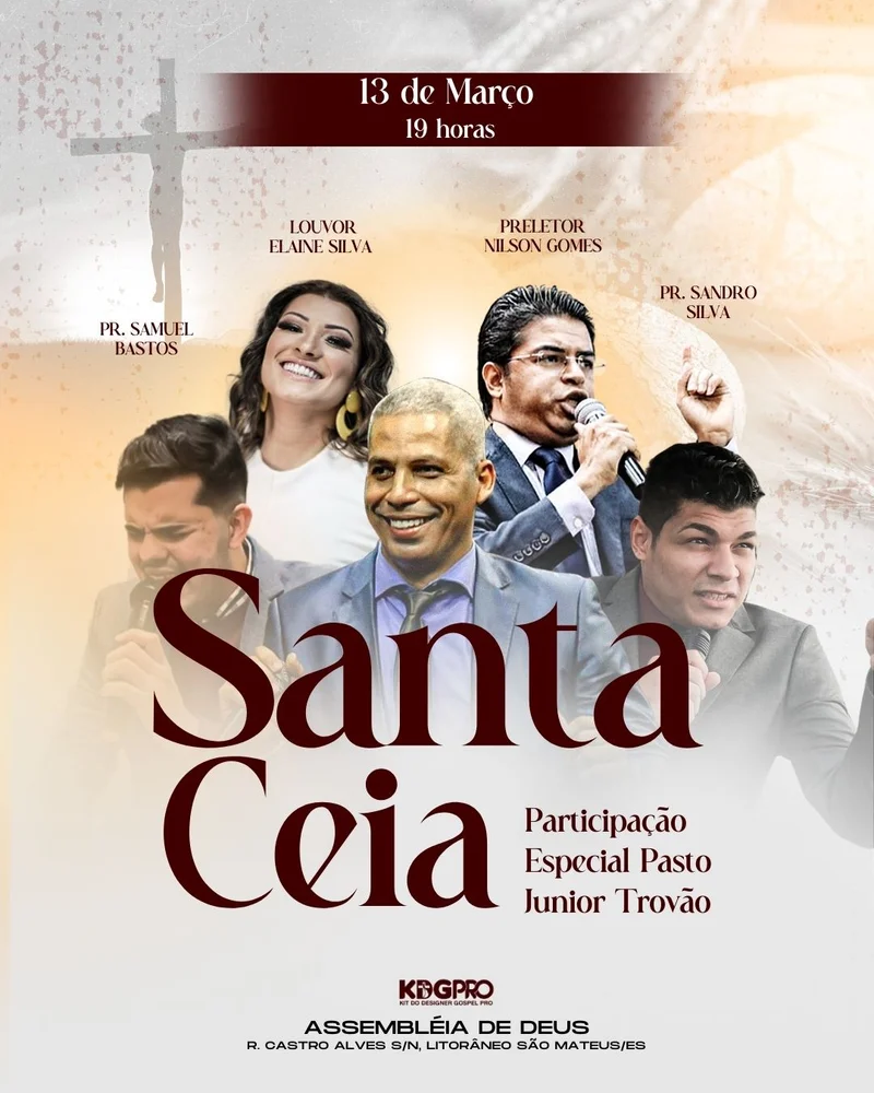 Culto de Santa: Fortalecimento da Fé e Comunhão em Cristo! | Culto de Ceia | Arte para Igreja Editável no Canva | Cartaz Culto de Santa: Fortalecimento da Fé e Comunhão em Cristo! | Culto de Ceia | Arte para Igreja Editável no Canva | Cartaz