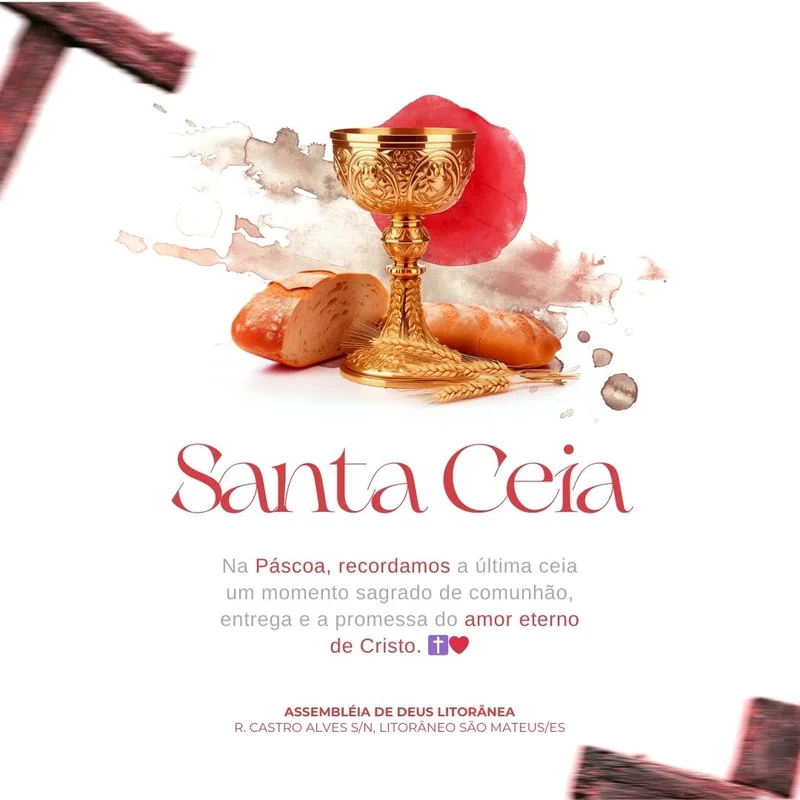 Santa Ceia de Páscoa: Celebração da Vida e Renovação! | Culto de Ceia | Arte para Igreja Editável no Canva | Feed Santa Ceia de Páscoa: Celebração da Vida e Renovação! | Culto de Ceia | Arte para Igreja Editável no Canva | Feed