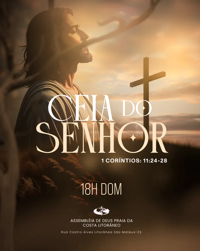 Ceia do Senhor | Culto de Ceia | Arte para Igreja Editável no Canva | Cartaz