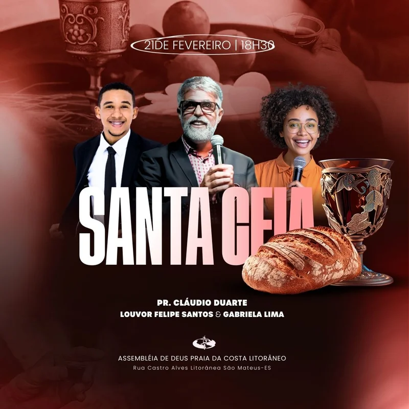 Culto de Santa Ceia | Culto de Ceia | Arte para Igreja Editável no Canva | Feed Culto de Santa Ceia | Culto de Ceia | Arte para Igreja Editável no Canva | Feed