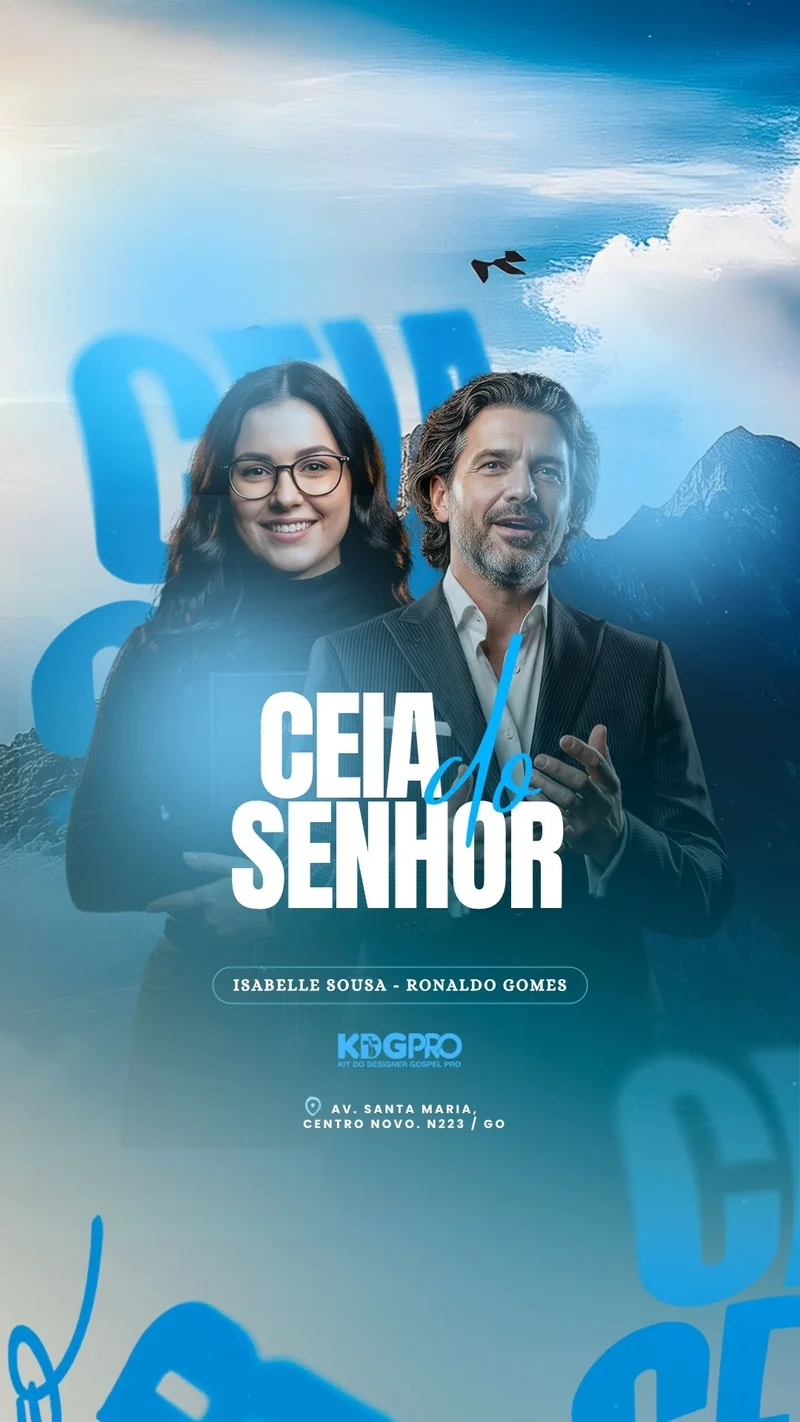 Culto de Santa Ceia | Culto de Ceia | Arte para Igreja Editável no Canva | Story
