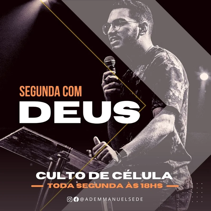 Segunda com Deus | Culto de Célula | Arte para Igreja Editável no Canva | Feed Segunda com Deus | Culto de Célula | Arte para Igreja Editável no Canva | Feed