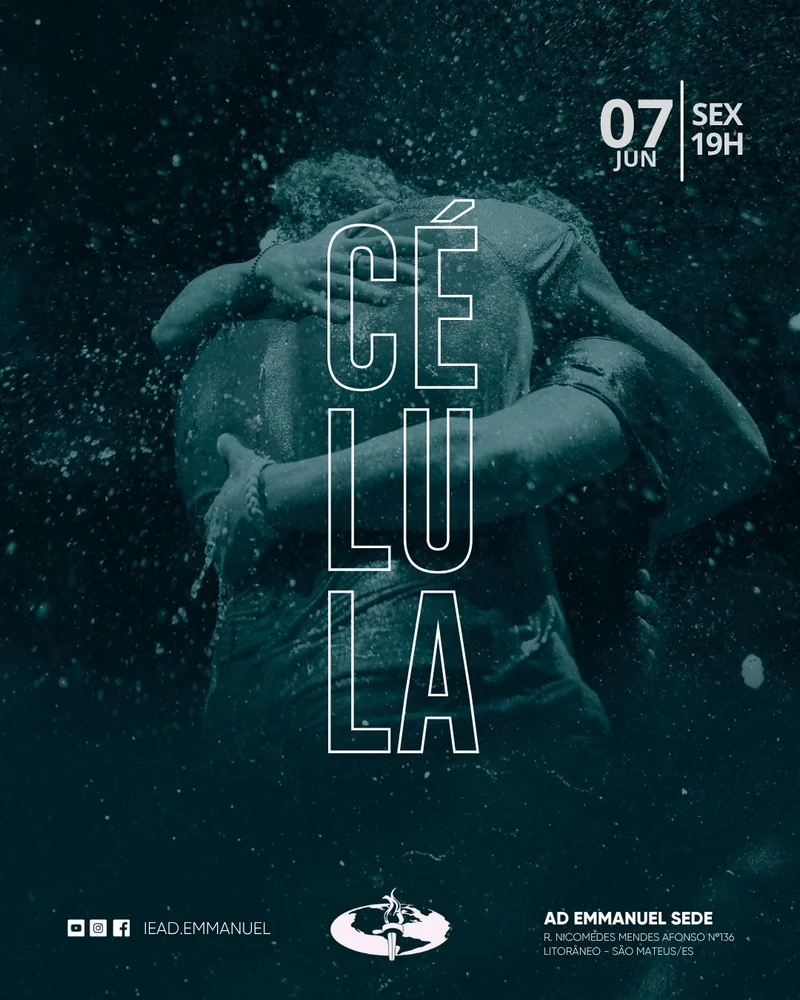 Célula IEAD Emmanuel | Culto de Célula | Arte para Igreja Editável no Canva | Cartaz