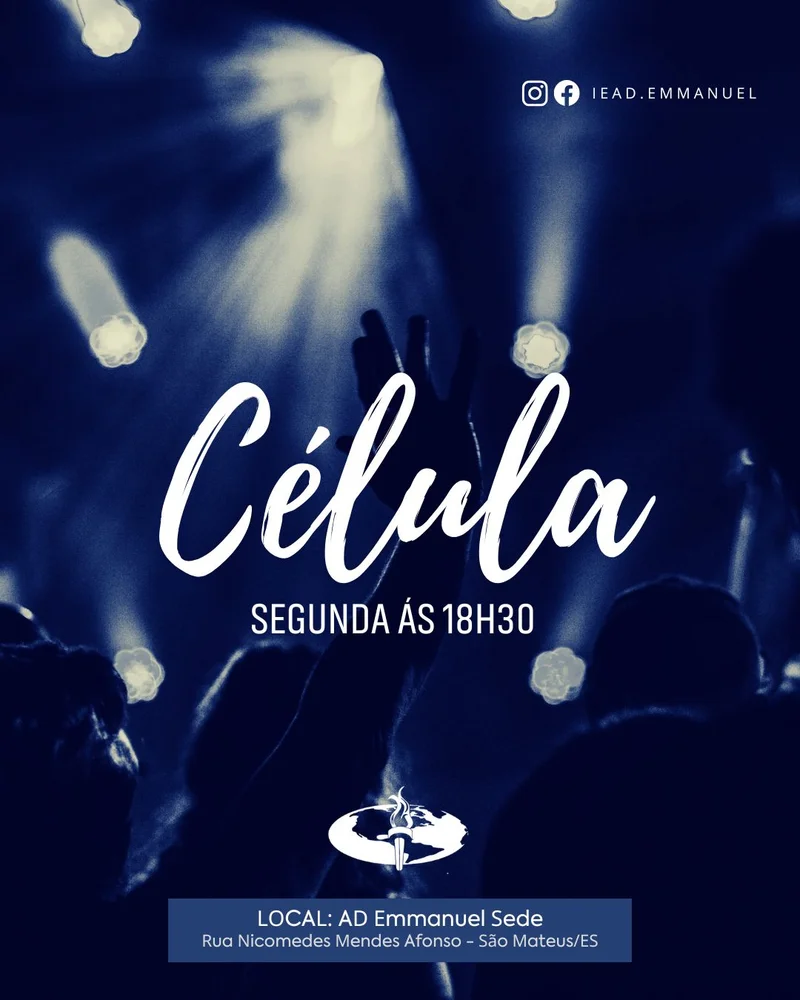 Célula – Segunda às 18h30 | Culto de Célula | Arte para Igreja Editável no Canva | Cartaz