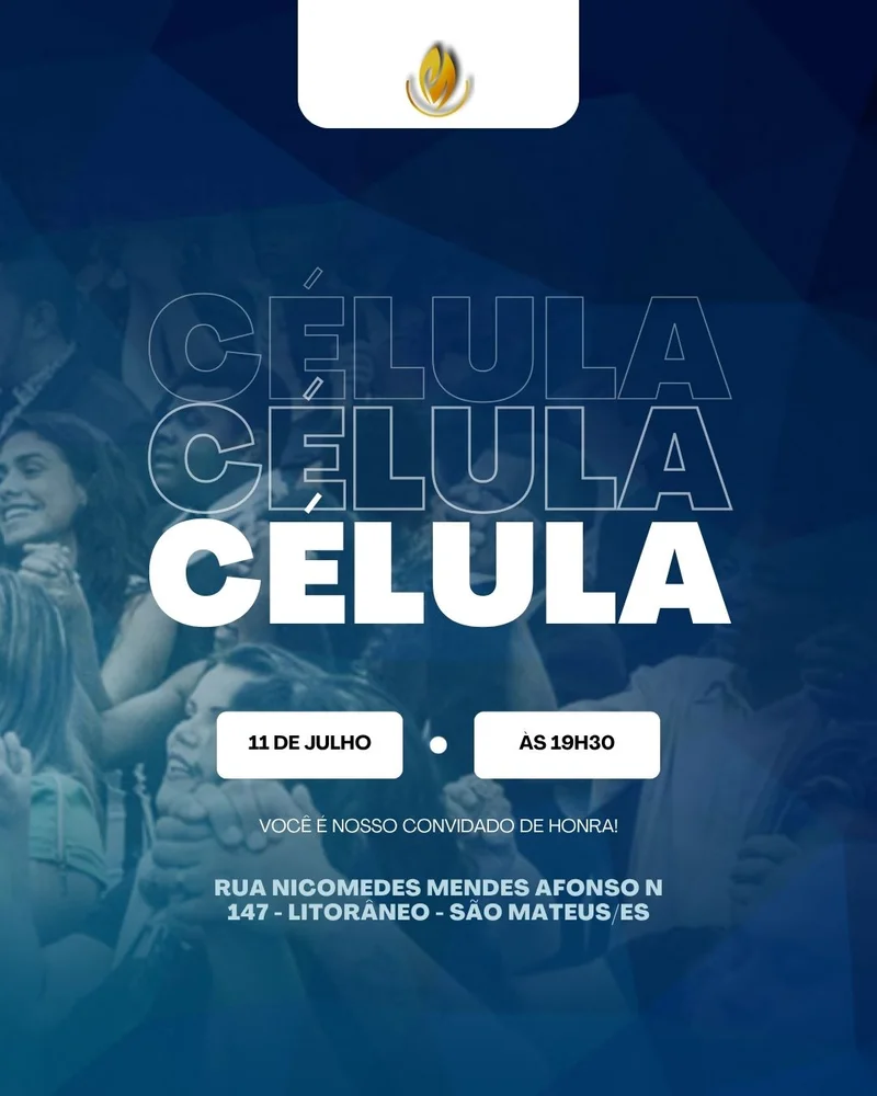 Culto de Célula Julho | Culto de Célula | Arte para Igreja Editável no Canva | Cartaz