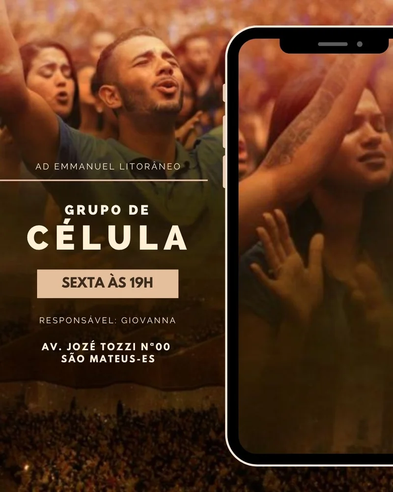 Grupo de Célula | Culto de Célula | Arte para Igreja Editável no Canva | Cartaz