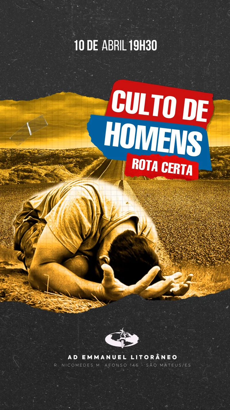 Culto de Homens | Arte para Igreja Editável no Canva | Story Culto de Homens | Arte para Igreja Editável no Canva | Story