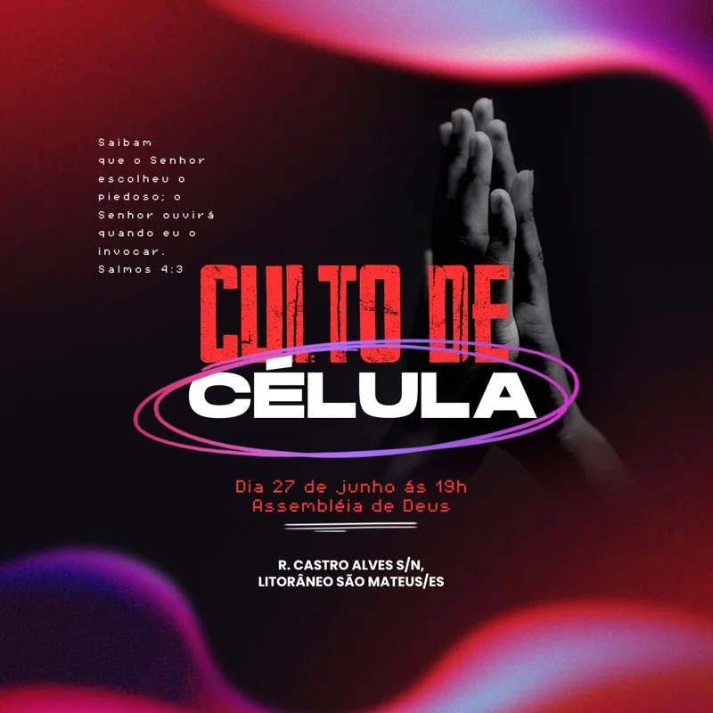 Culto de Célula: Fortalecendo Laços e a Palavra de Deus! | Culto de Célula | Arte para Igreja Editável no Canva | Feed Culto de Célula: Fortalecendo Laços e a Palavra de Deus! | Culto de Célula | Arte para Igreja Editável no Canva | Feed