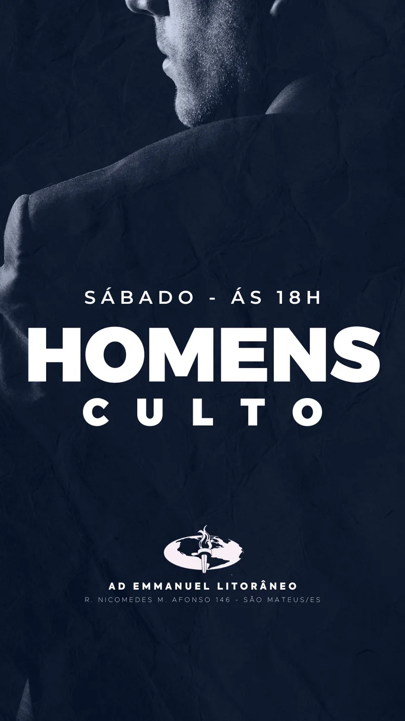 Culto de Homens – AD Emmanuel | Culto de Homens | Arte para Igreja Editável no Canva | Story Culto de Homens – AD Emmanuel | Culto de Homens | Arte para Igreja Editável no Canva | Story