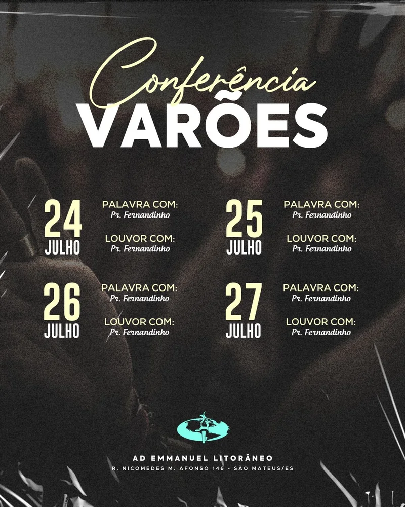 Conferência de Varões | Culto de Homens | Arte para Igreja Editável no Canva | Cartaz Conferência de Varões | Culto de Homens | Arte para Igreja Editável no Canva | Cartaz