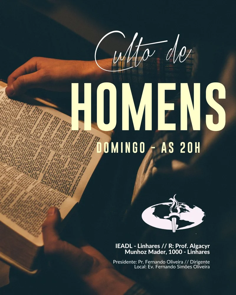 Culto de Homens | Arte para Igreja Editável no Canva | Cartaz Culto de Homens | Arte para Igreja Editável no Canva | Cartaz