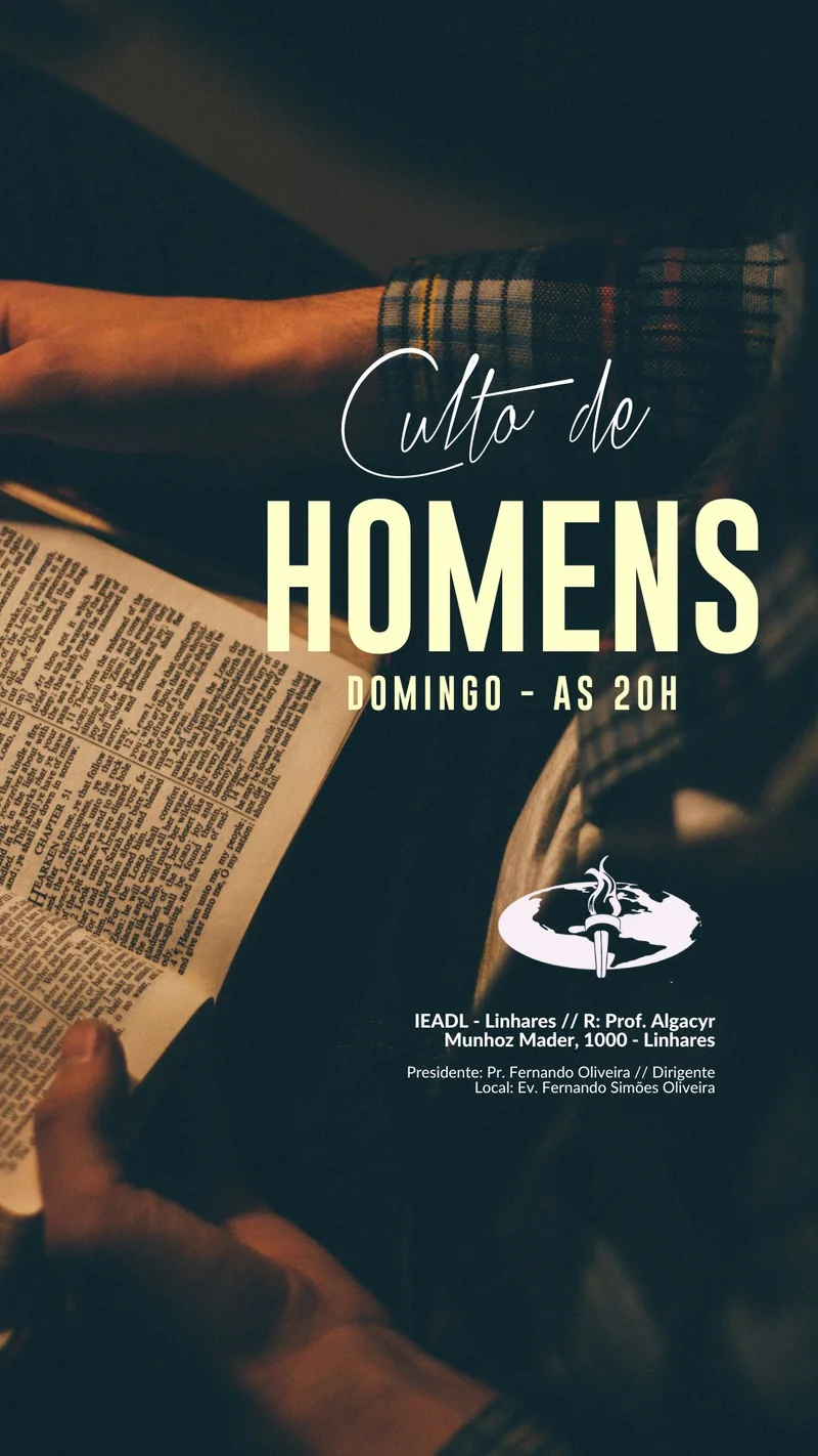 Culto de Homens | Arte para Igreja Editável no Canva | Story Culto de Homens | Arte para Igreja Editável no Canva | Story