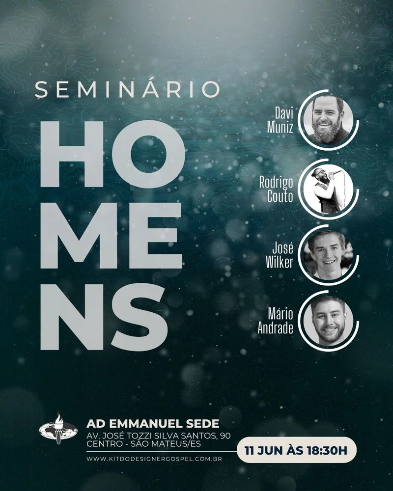 Seminário de Homens | Culto de Homens | Arte para Igreja Editável no Canva | Cartaz Seminário de Homens | Culto de Homens | Arte para Igreja Editável no Canva | Cartaz