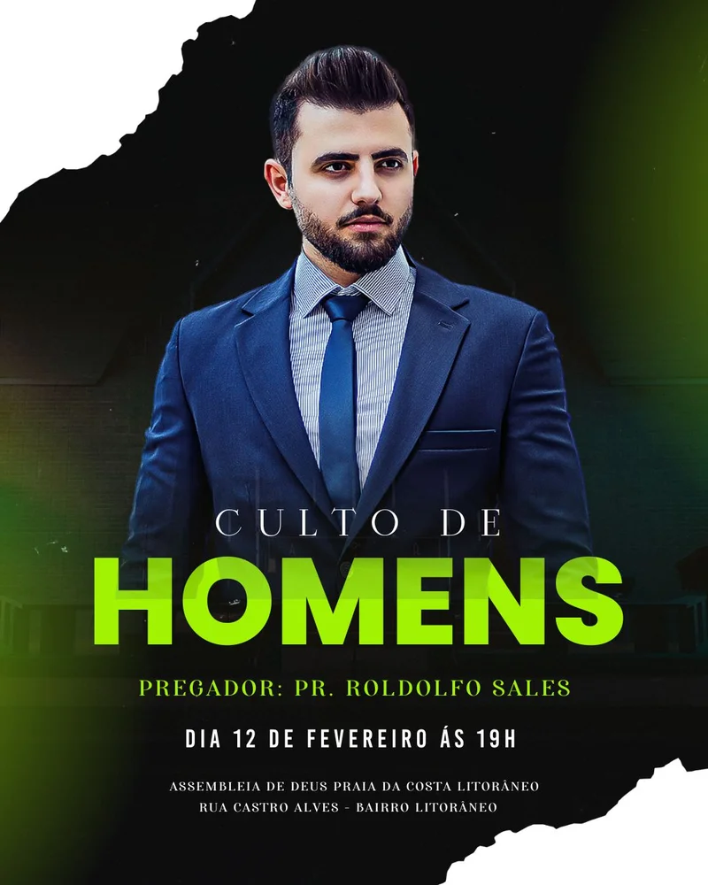 Culto de Varões – Pregador Rolfo Sales | Culto de Homens | Arte para Igreja Editável no Canva | Cartaz Culto de Varões – Pregador Rolfo Sales | Culto de Homens | Arte para Igreja Editável no Canva | Cartaz