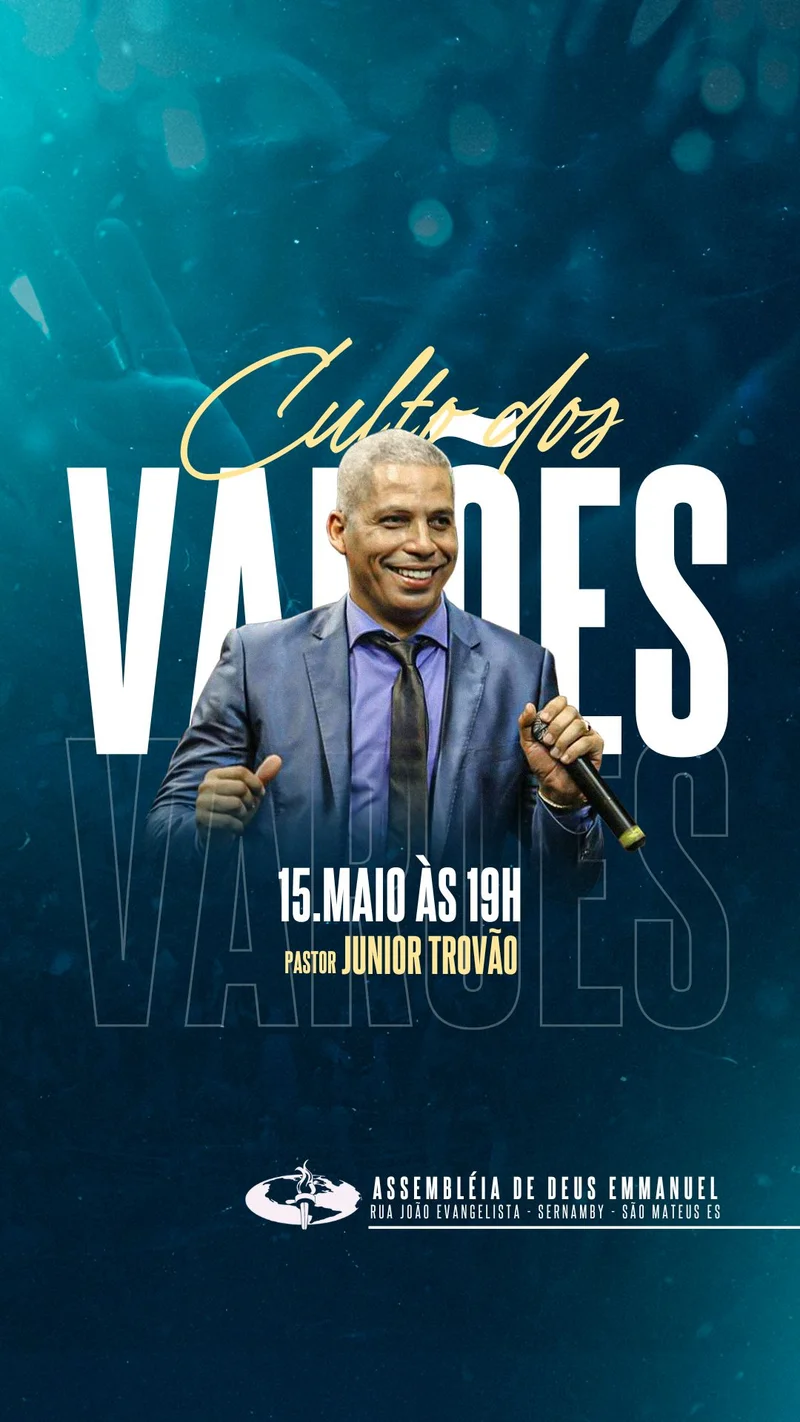 Culto de Varões: Força, Fé e Propósito em Cristo! | Culto de Homens | Arte para Igreja Editável no Canva | Story Culto de Varões: Força, Fé e Propósito em Cristo! | Culto de Homens | Arte para Igreja Editável no Canva | Story
