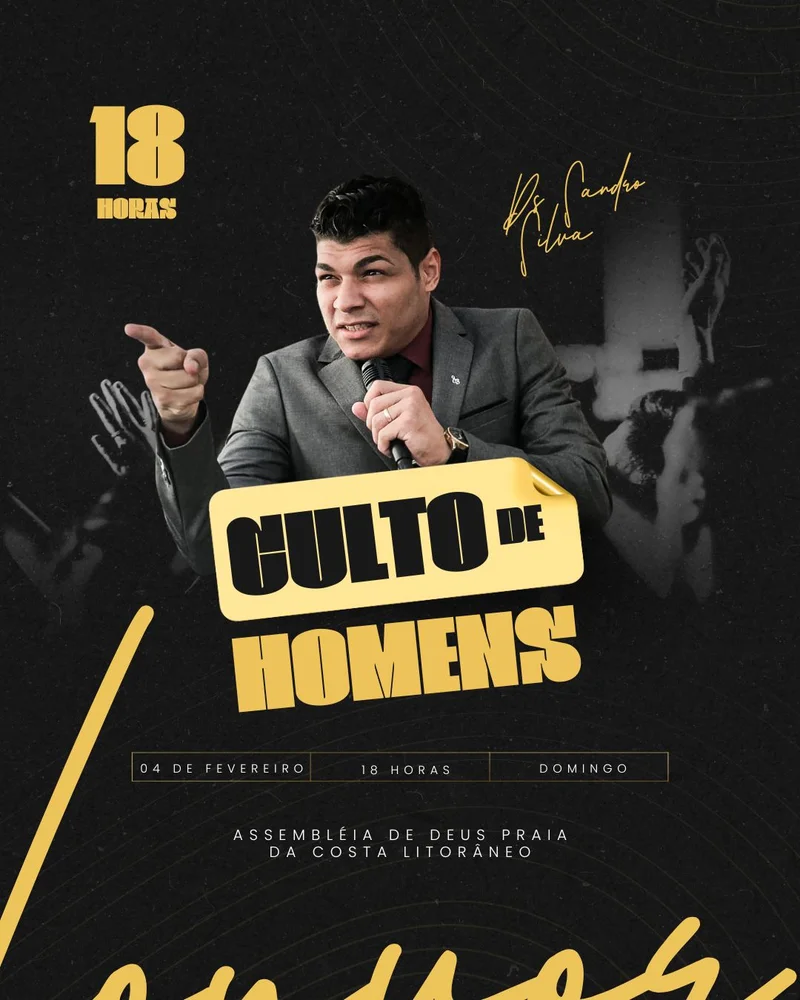 Culto de Homens: Edificação e Liderança neste Domingo! | Culto de Homens | Arte para Igreja Editável no Canva | Cartaz Culto de Homens: Edificação e Liderança neste Domingo! | Culto de Homens | Arte para Igreja Editável no Canva | Cartaz