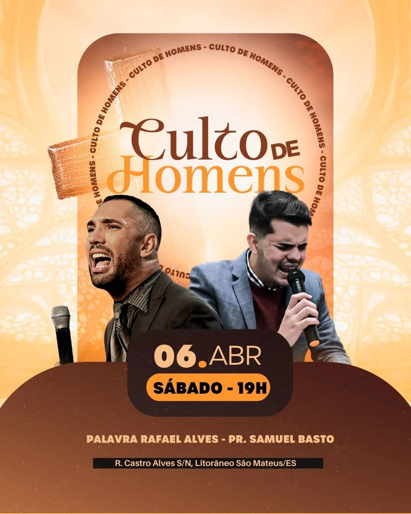 Edificando Vidas e Liderança! | Culto de Homens | Arte para Igreja Editável no Canva | Cartaz