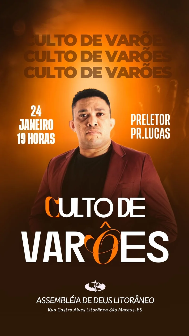 Edificação Masculina | Culto de Homens | Arte para Igreja Editável no Canva | Story
