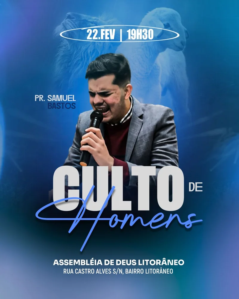 Culto de Homens | Arte para Igreja Editável no Canva | Cartaz Culto de Homens | Arte para Igreja Editável no Canva | Cartaz
