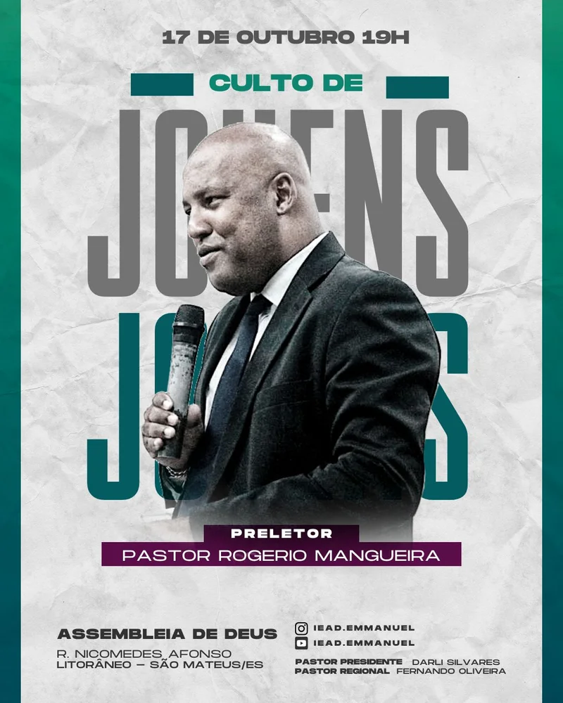 Culto de Jovens – Assembleia de Deus | Culto de Jovens | Arte para Igreja Editável no Canva | Cartaz Culto de Jovens – Assembleia de Deus | Culto de Jovens | Arte para Igreja Editável no Canva | Cartaz