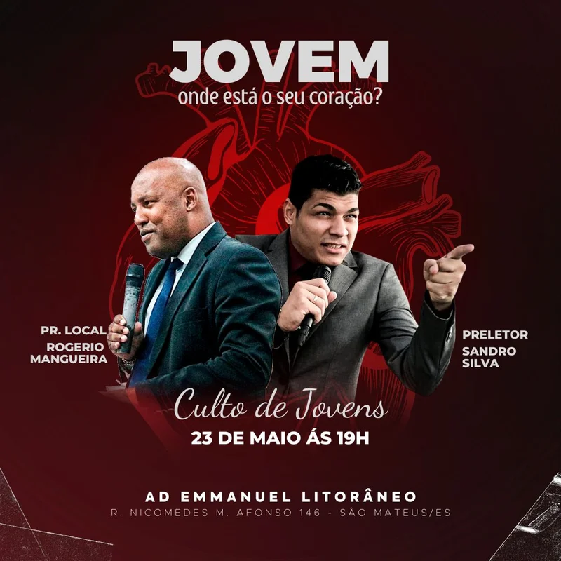 Jovem, Onde Está Seu Coração? | Culto de Jovens | Arte para Igreja Editável no Canva | Feed Jovem, Onde Está Seu Coração? | Culto de Jovens | Arte para Igreja Editável no Canva | Feed