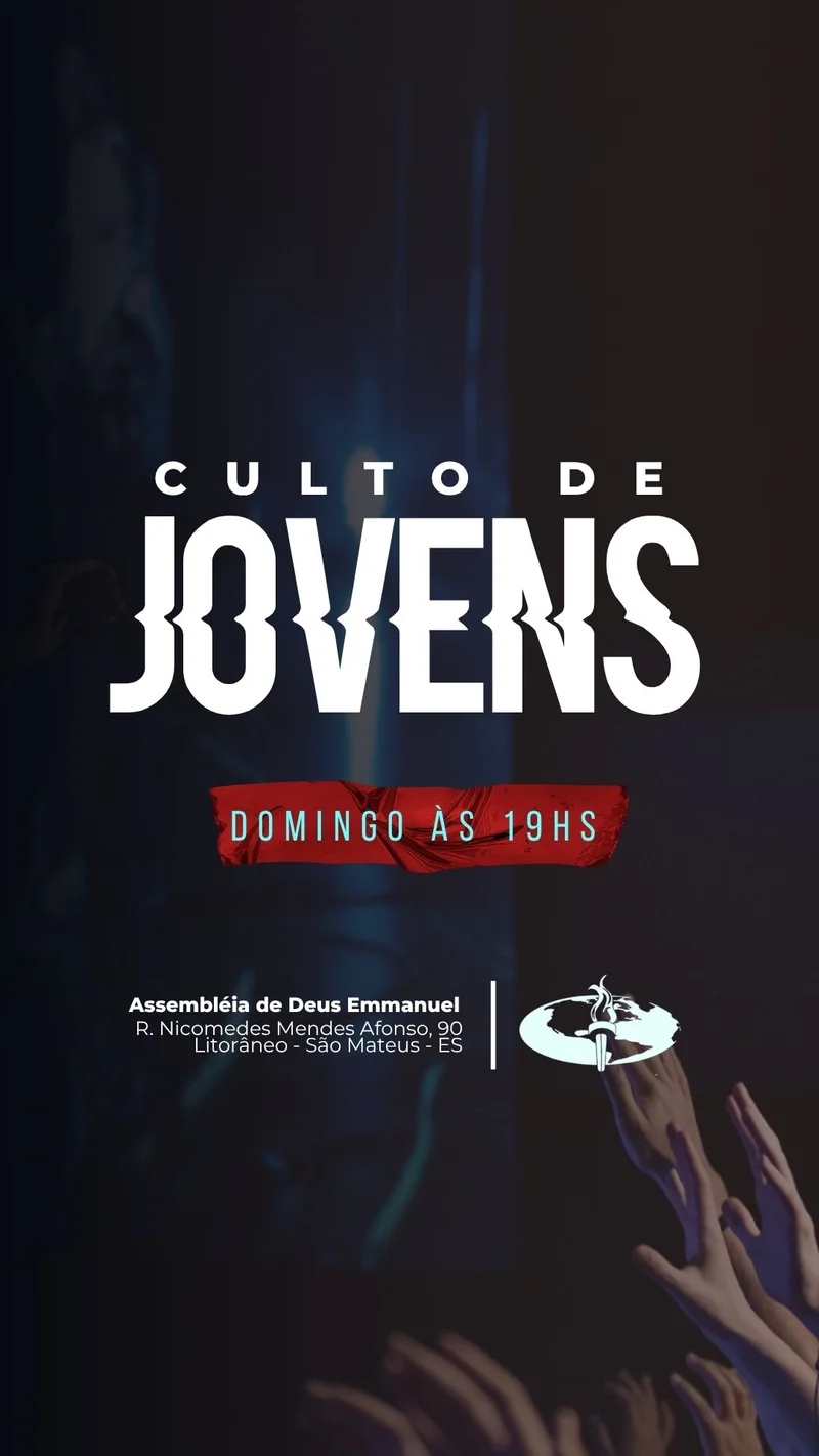 Culto de Jovens – Domingo | Culto de Jovens | Arte para Igreja Editável no Canva | Story Culto de Jovens – Domingo | Culto de Jovens | Arte para Igreja Editável no Canva | Story