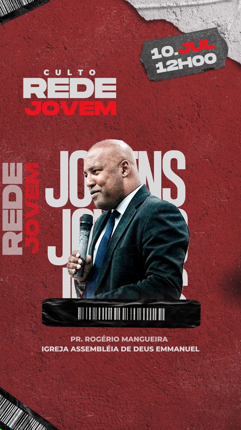Culto Rede Jovem | Culto de Jovens | Arte para Igreja Editável no Canva | Story Culto Rede Jovem | Culto de Jovens | Arte para Igreja Editável no Canva | Story