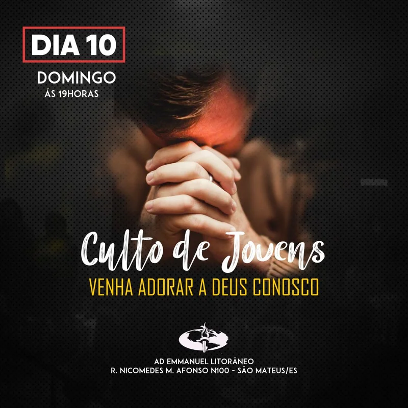Culto de Jovens – Venha Adorar a Deus Conosco | Culto de Jovens | Arte para Igreja Editável no Canva | Feed Culto de Jovens – Venha Adorar a Deus Conosco | Culto de Jovens | Arte para Igreja Editável no Canva | Feed
