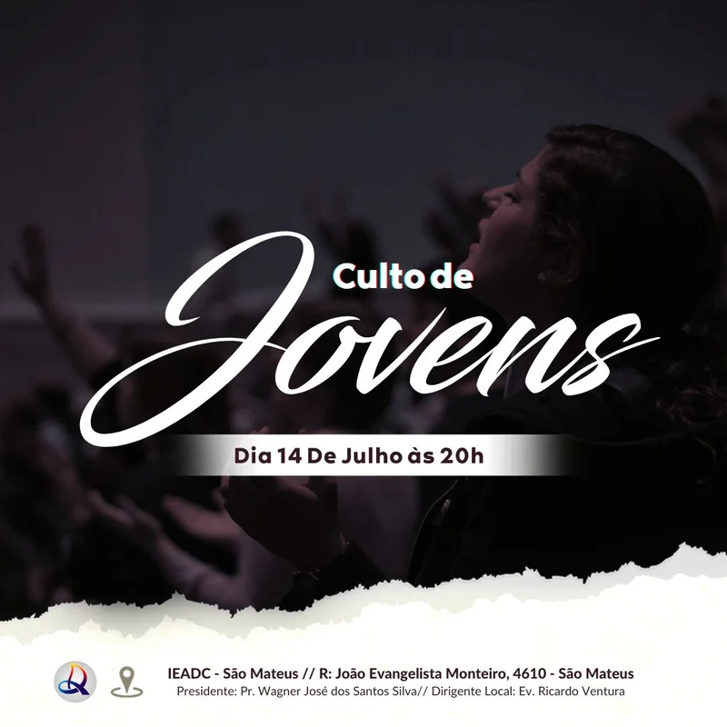 Culto de Jovens | Arte para Igreja Editável no Canva | Feed Culto de Jovens | Arte para Igreja Editável no Canva | Feed